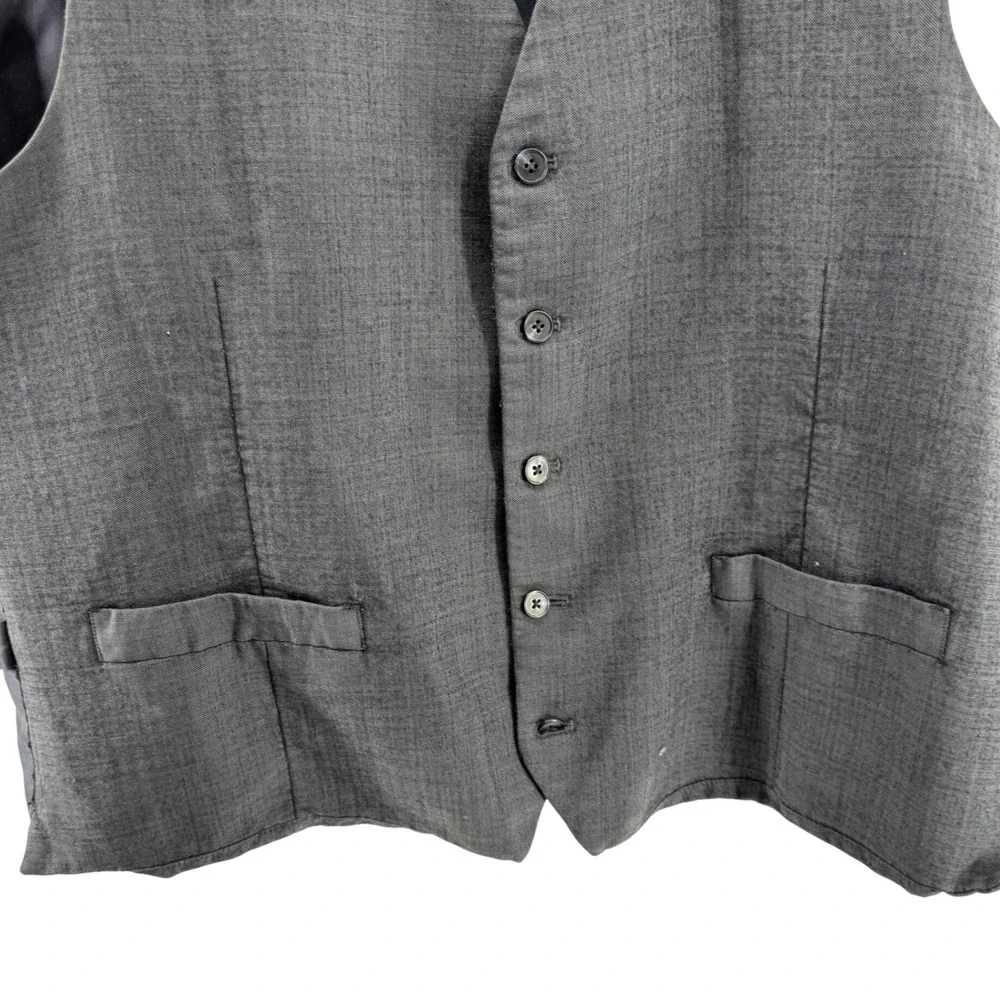 Tasso Elba Men's Gray Wool Silk Blend‎ Dress Vest Waistcoat L46
